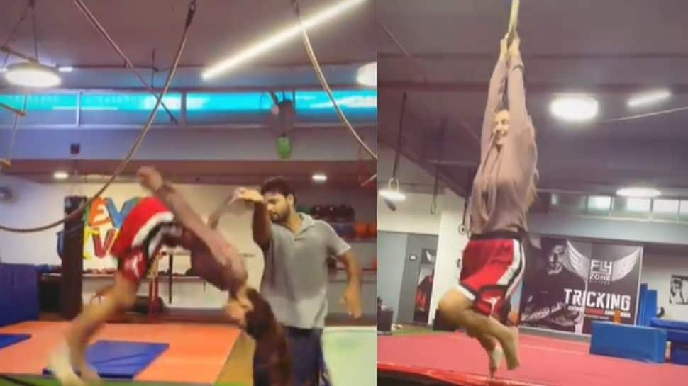 Disha Patani’s jaw-dropping backflip leaves rumoured boyfriend Tiger Shroff impressed- Watch 