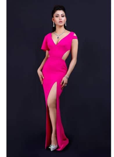 Urvashi will make your jaws drop in this cut out pink dress