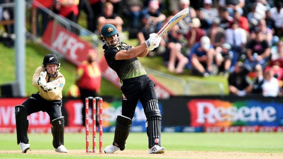 Australian all-rounder Marcus Stoinis top-scored with 78 against New Zealand in the second T20 in Dunedin. (Source: Twitter)