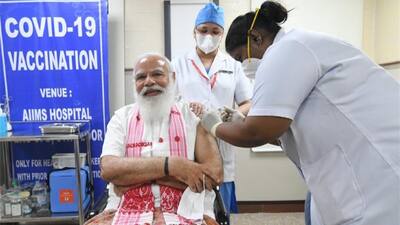 Prime Minister Narendra Modi gets COVID-19 vaccine jab on Monday