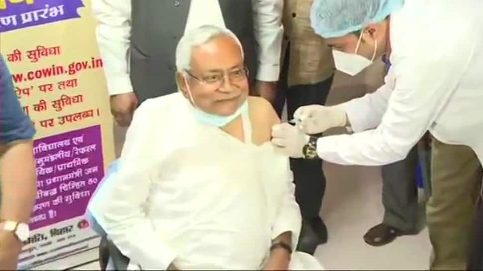 Chief Minister Nitish Kumar receives first COVID-19 vaccine shot on his birthday