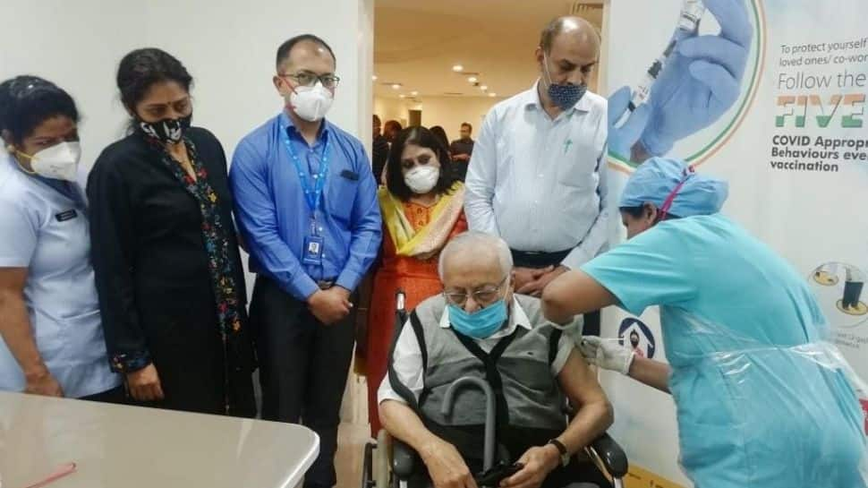 97-year-old man receives COVID-19 vaccine in Karnataka