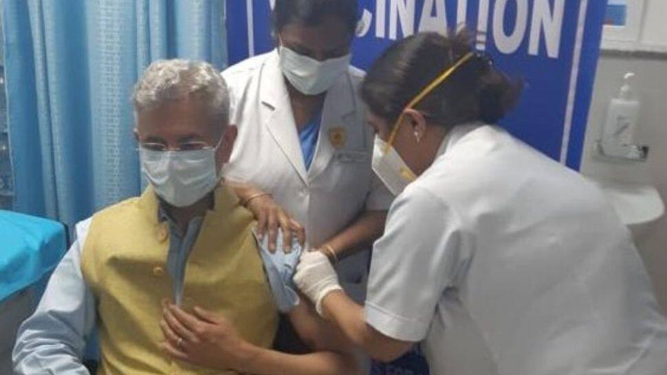 S Jaishankar takes first shot of COVID-19 vaccine 