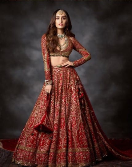 Shraddha looks incredible in a red lehenga set