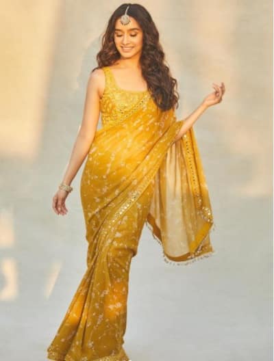 Shraddha Kapoor looks ethereal in a mustard saree