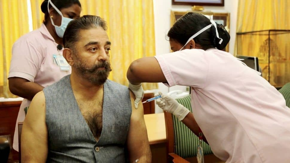 Actor-politician Kamal Haasan administered COVID-19 vaccine