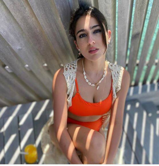 Sara Ali Khan orange bikini