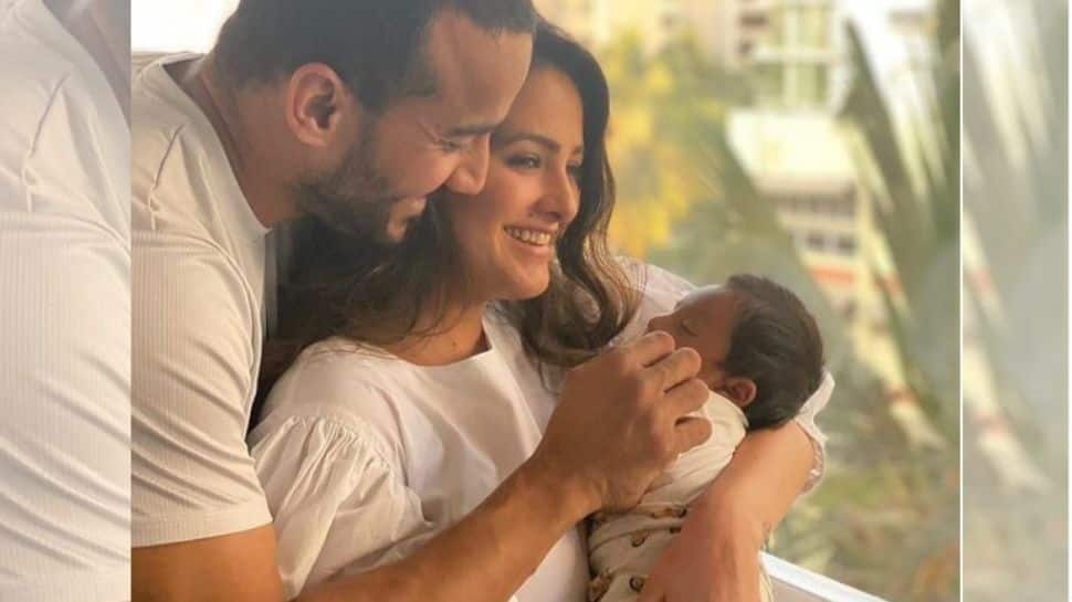 Anita Hassanandani, husband Rohit Reddy ring in newborn Aaravv Reddy’s one month birthday with ‘Pawri Ho Rahi’ video