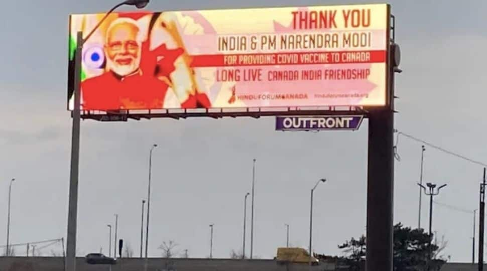 Canadian billboard thanks PM Narendra Modi for providing COVID-19 vaccine