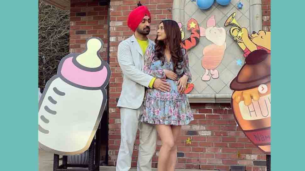 Shehnaaz Gill flaunts baby bump, shares BTS photo with Diljit Dosanjh from Honsla Rakh sets 