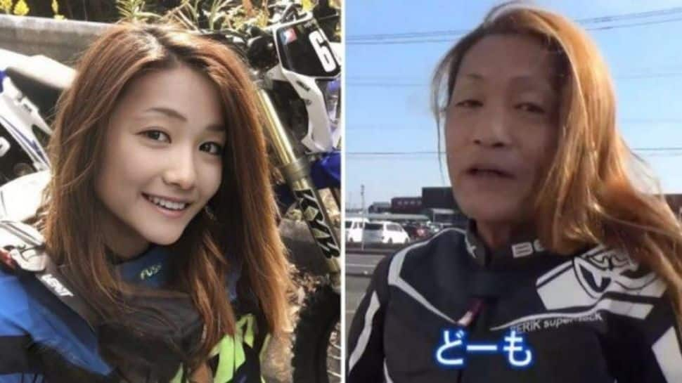 Shocking! Popular Japanese female biker turns out to be 50-year-old uncle using faceapp 