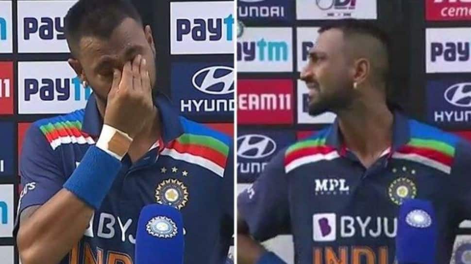 Ind vs Eng 1st ODI: Krunal Pandya breaks down in tears while remembering his dad, watch video