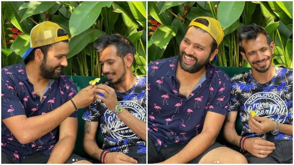 Yuzvendra Chahal teases Rohit Sharma as &#039;Senorita&#039;, wife Ritika and Dhanashree react  