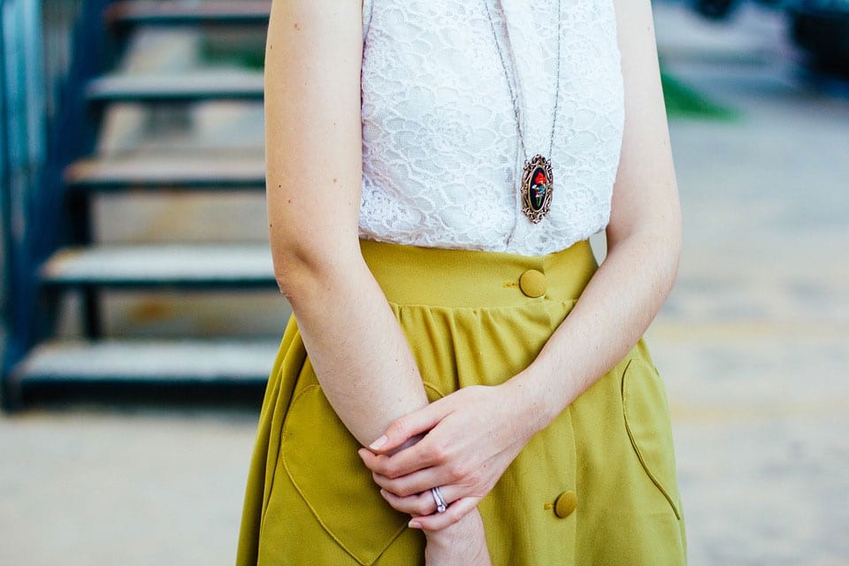 Tank top and long ethnic skirt