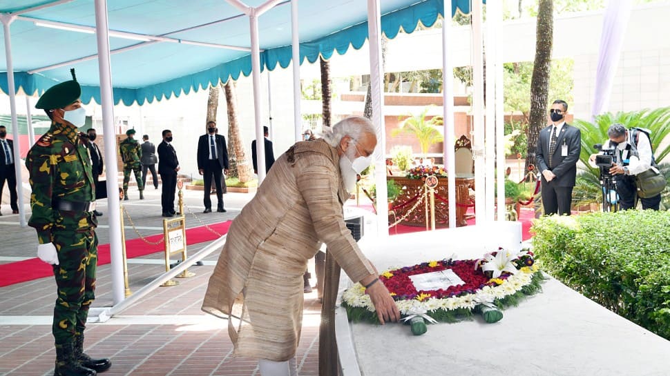 Prime Minister Modi paid tribute at Mausoleum of Bangabandhu Sheikh Mujibur Rahman