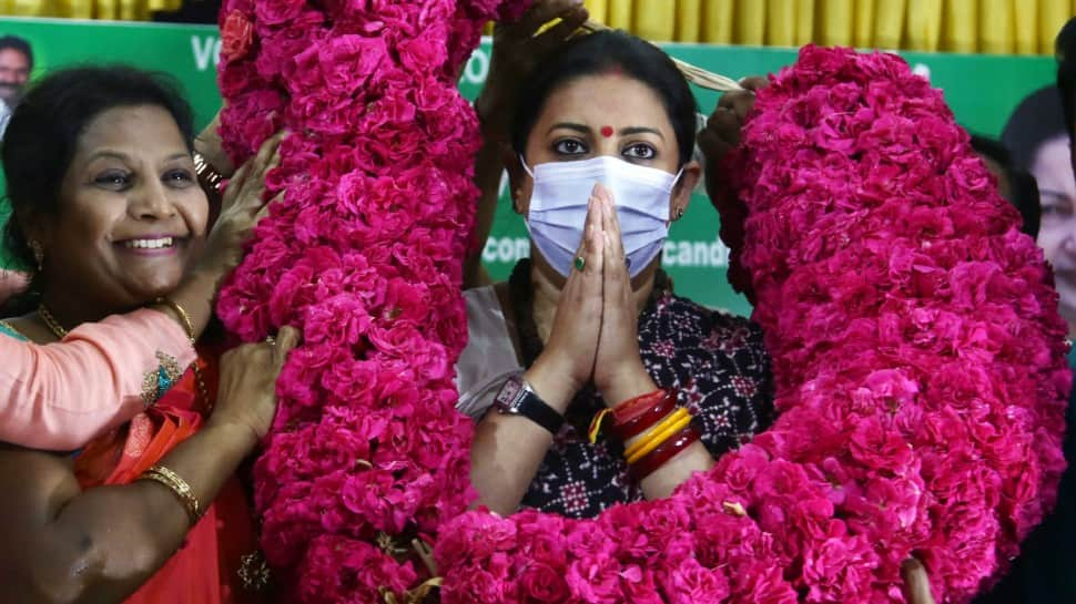 Smriti Irani dances with party workers as part of election campaign in Tamil Nadu - Watch