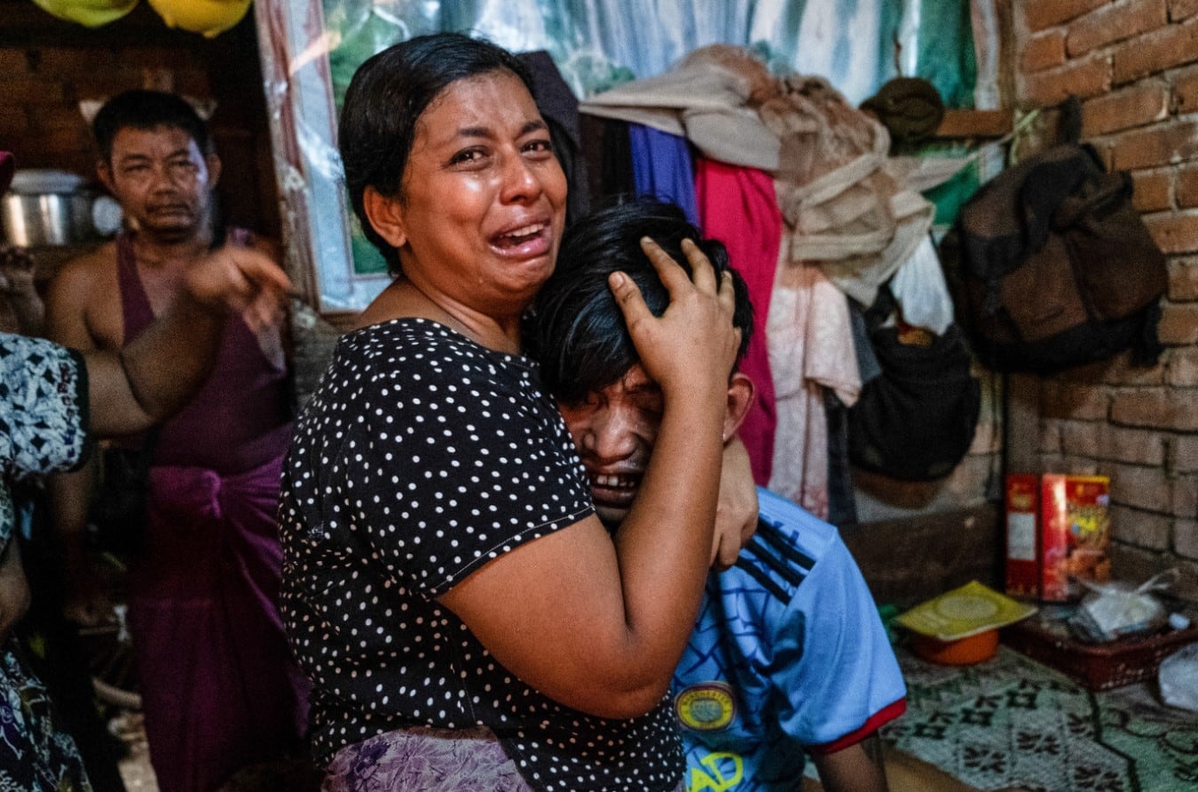 Family mourns a man after he was shot dead during anti-coup protests