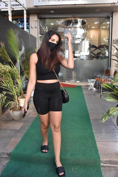 Nora Fatehi spotted outside a salon