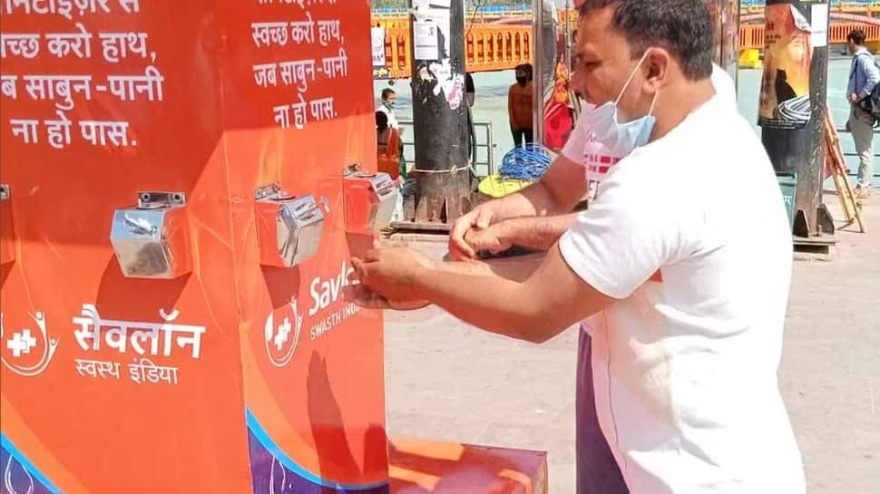 Sanitizers stations installed at ghat