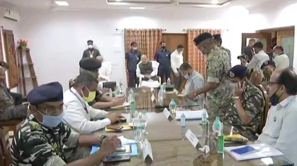 Amit Shah chairs a high-level meeting at the Police Coordination Centre