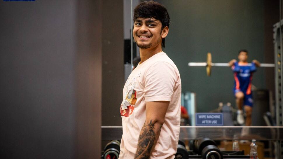 Mumbai Indians wicketkeeper batsman Ishan Kishan trains in the gym in Chennai. (Photo: Mumbai Indians)