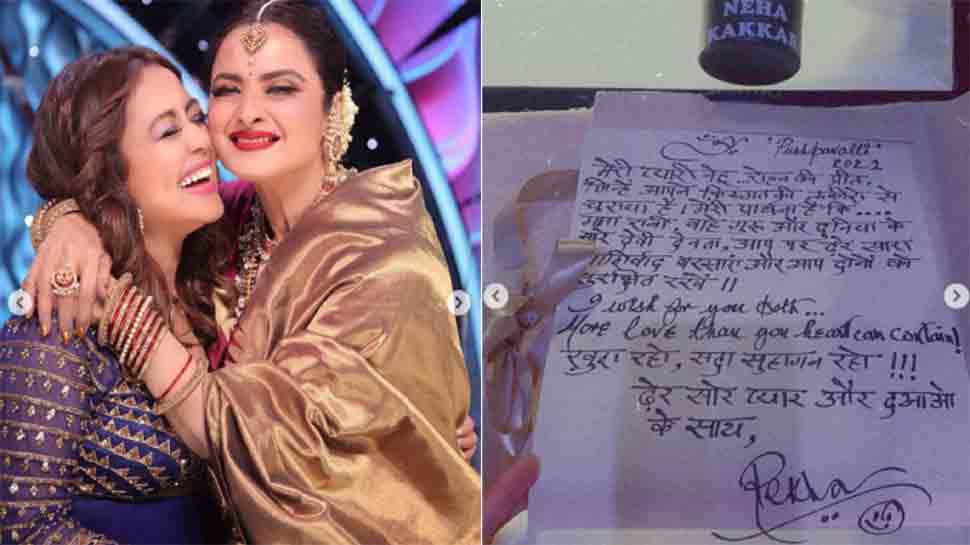 Newlywed Neha Kakkar receives hand-written note from Rekha on Indian Idol  12 | Television News | Zee News