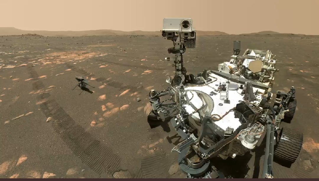 Mars Perseverance rover takes first ever selfie with Ingenuity helicopter