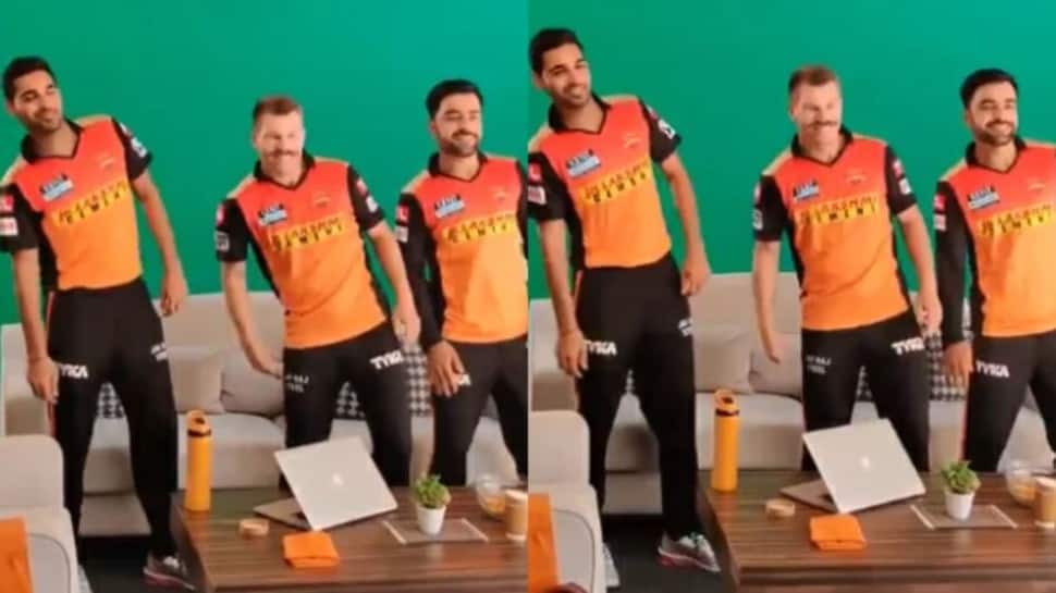 IPL 2021: SRH’s David Warner, Rashid Khan, Bhuvneshwar Kumar dance to ‘Vaathi Coming’ goes viral - WATCH