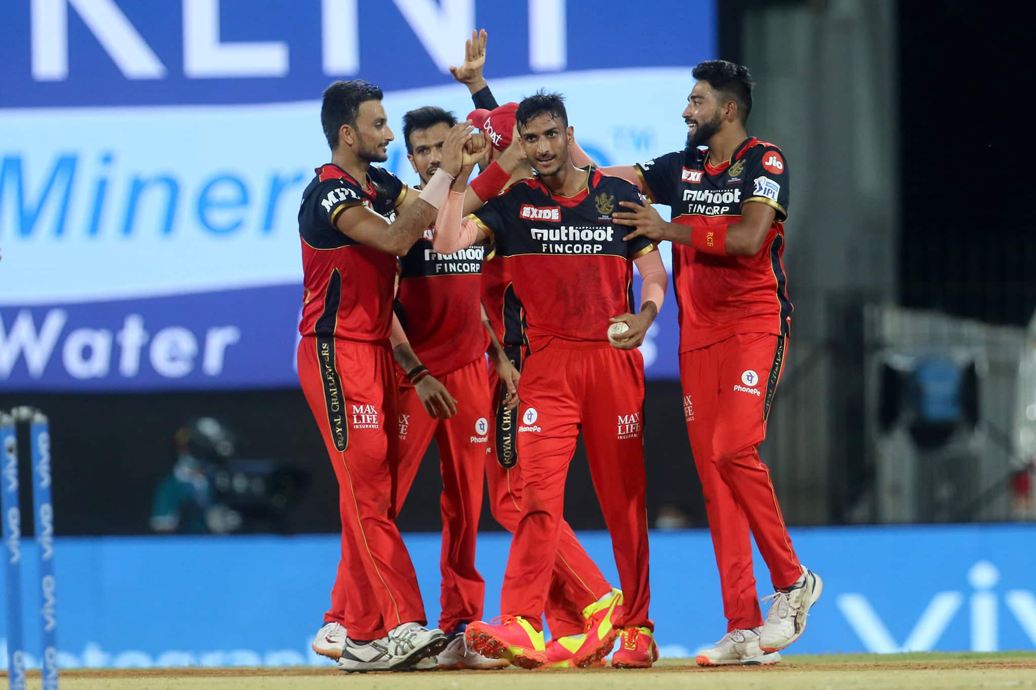 Royal Challengers Bangalore all-rounder Shahbaz Ahmed celebrates after picking a Sunrisers Hyderabad wicket in Chennai. (Photo: IPL)