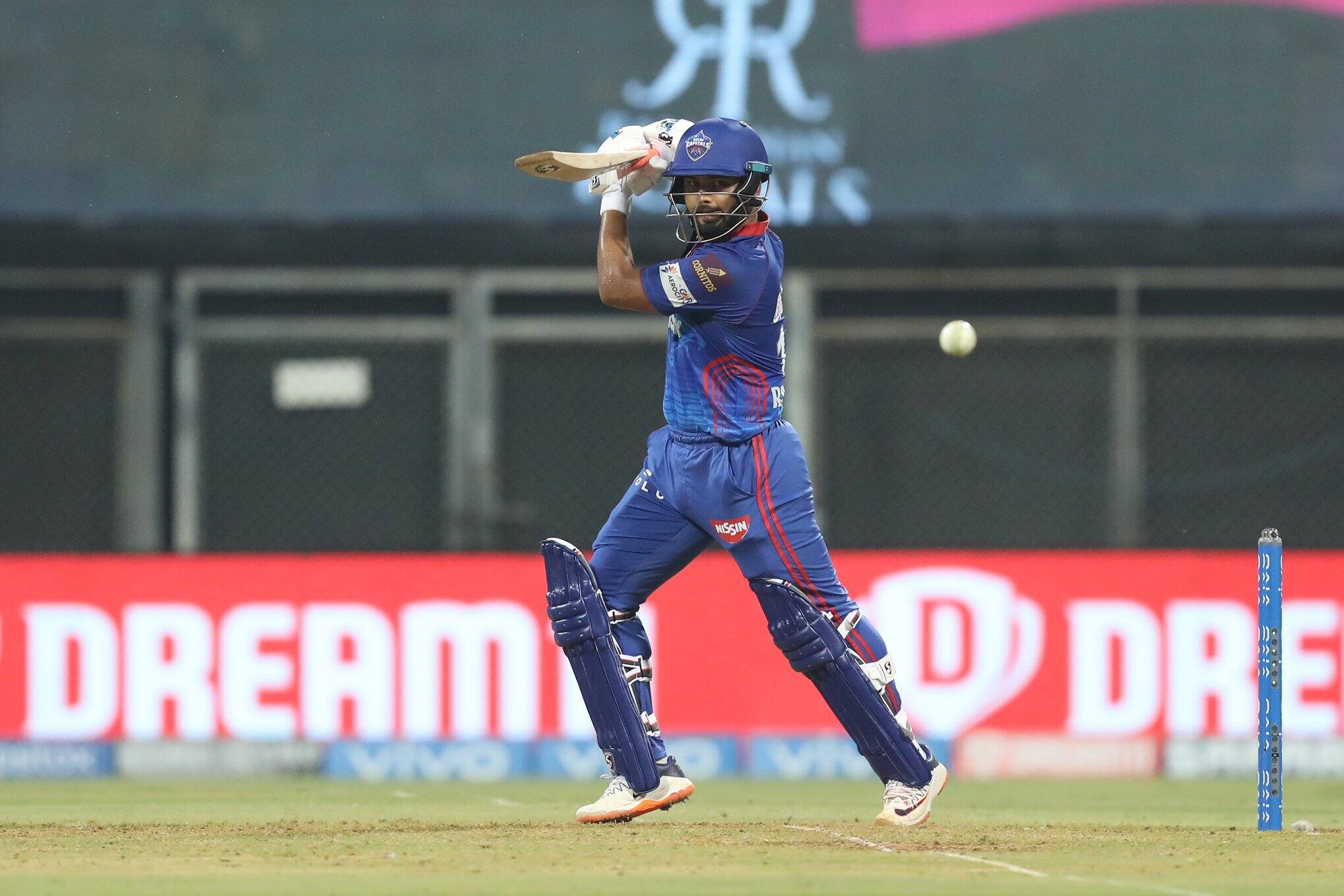 Delhi Capitals skipper Rishabh Pant en route to scoring a half-century against Rajasthan Royals in Mumbai. (Photo: IPL)