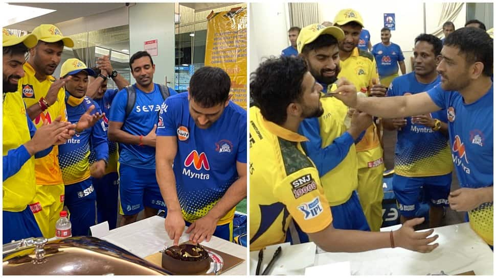 IPL 2021: MS Dhoni cuts cake, celebrate 200th appearance for CSK with teammates - WATCH