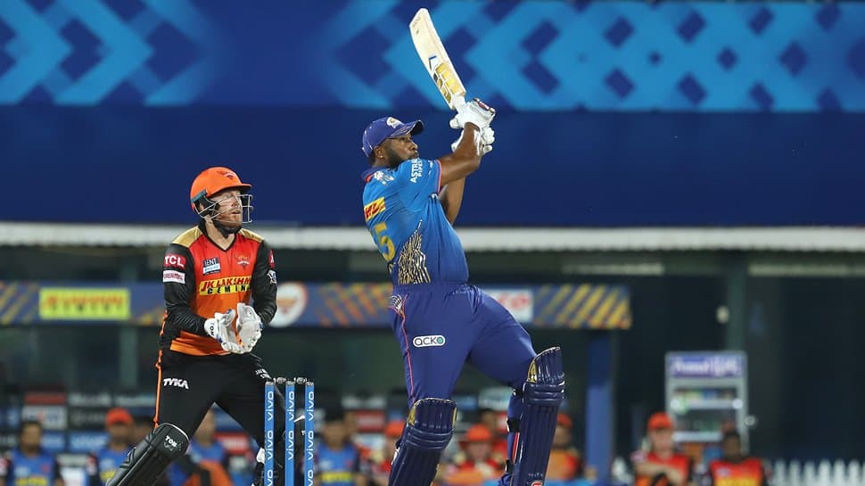 MI vs SRH: Kieron Pollard hits 105-m long rocket six, the biggest in IPL 2021 - WATCH