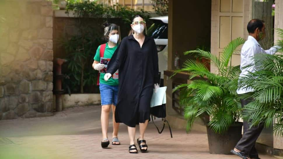 karisma-kapoor-and-son-kiaan-raj-visit-kareena-kapoor-s-house-get