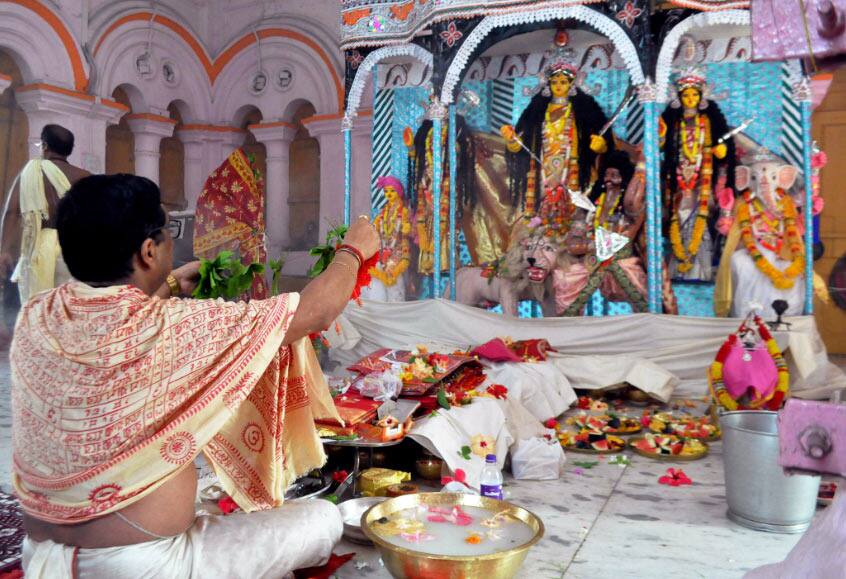 Durga puja at Durga Bari temple in Agartala