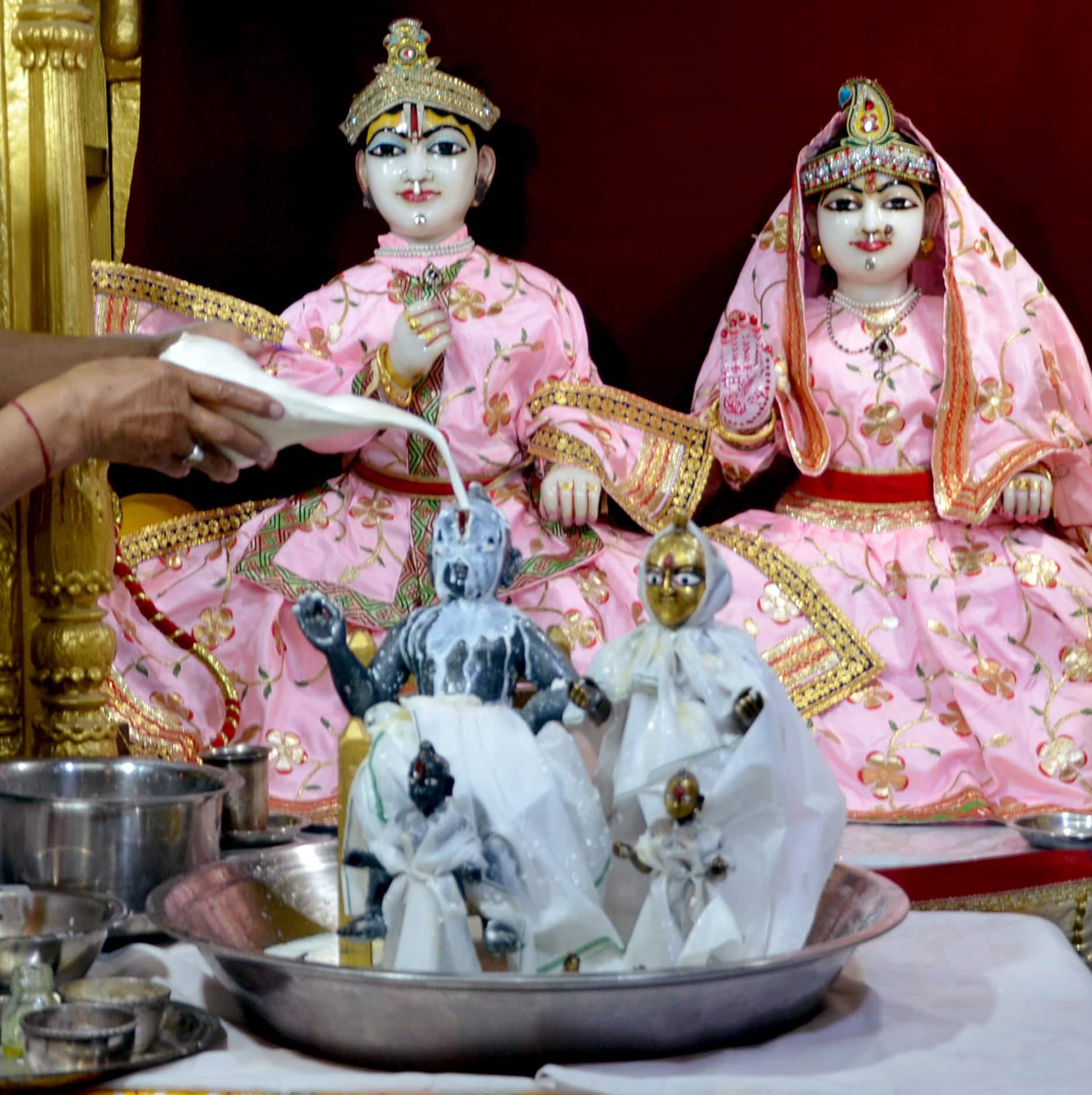 Lord Rama and Sita idols at Mathura temple