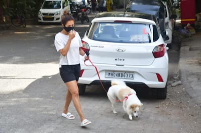 Malaika Arora takes her dog on a stroll