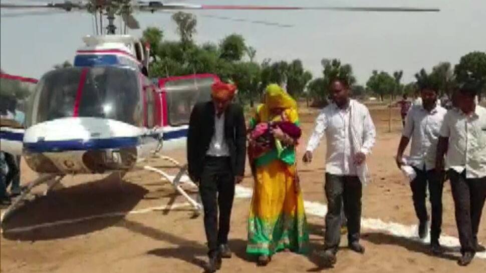 Family in Rajasthan village hires helicopter to bring home first girl child