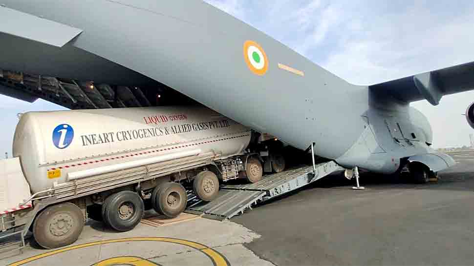 Indian Air Force ferries Oxygen containers amid severe COVID-19 crisis