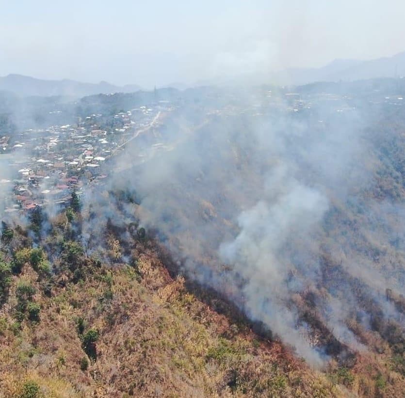 Massive forest fire in Mizoram