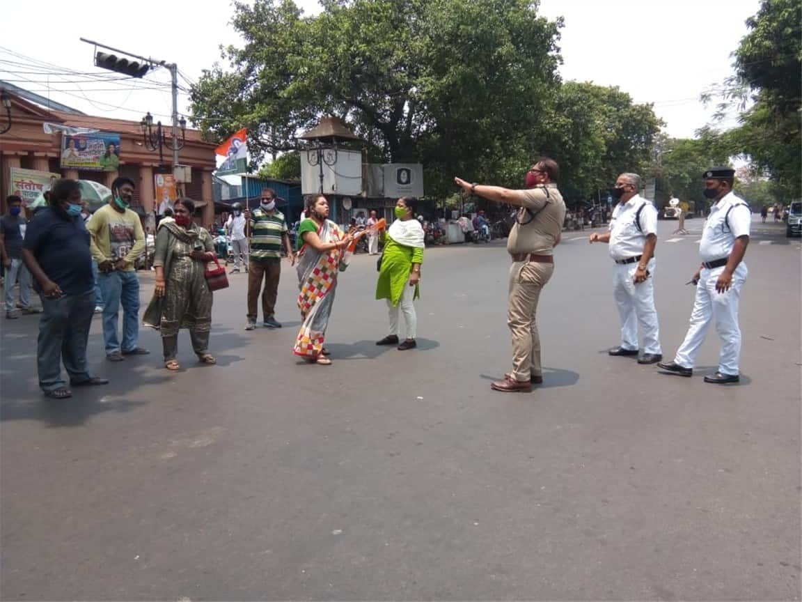 TMC activists celebrate during State Assembly Election results in Kolkata