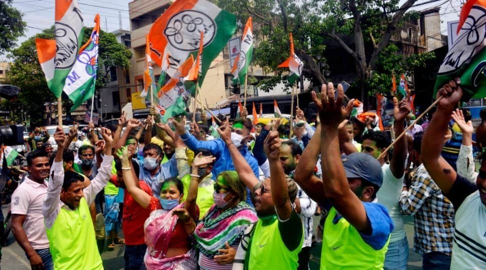 MK Stalin's party DMK has taken an early lead in Tamil Nadu with 97 seats, Mamata Banerjee-led Trinamool Congress (TMC) is seeking to seize power for the third consecutive term in the 294-member West Bengal Assembly.