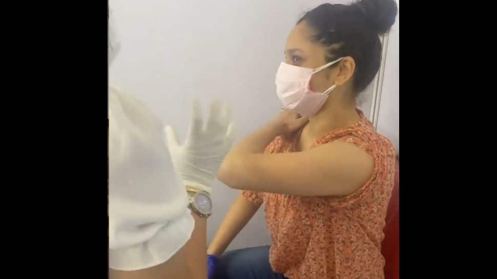 Ankita Lokhande gets super scared while getting first jab of COVID vaccine, hilarious video goes viral!