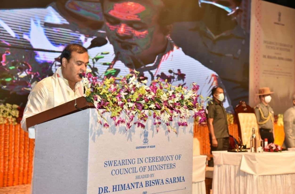 Himanta Biswa Sarma during oath-taking ceremony