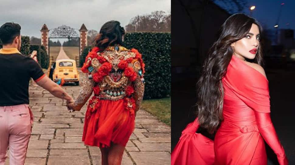 Trending: Priyanka Chopra&#039;s blood red jacket with Goddess Kali motif stuns fans, viral pic shows actress holding hands with hubby Nick Jonas! 