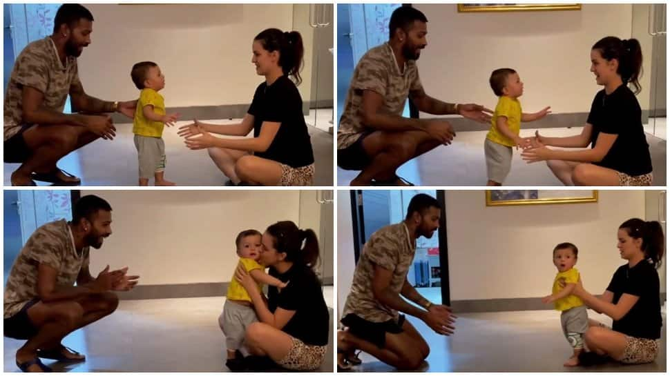 Parenting goals: Hardik Pandya and wife Natasa Stankovic teach son Agastya to walk - See pics