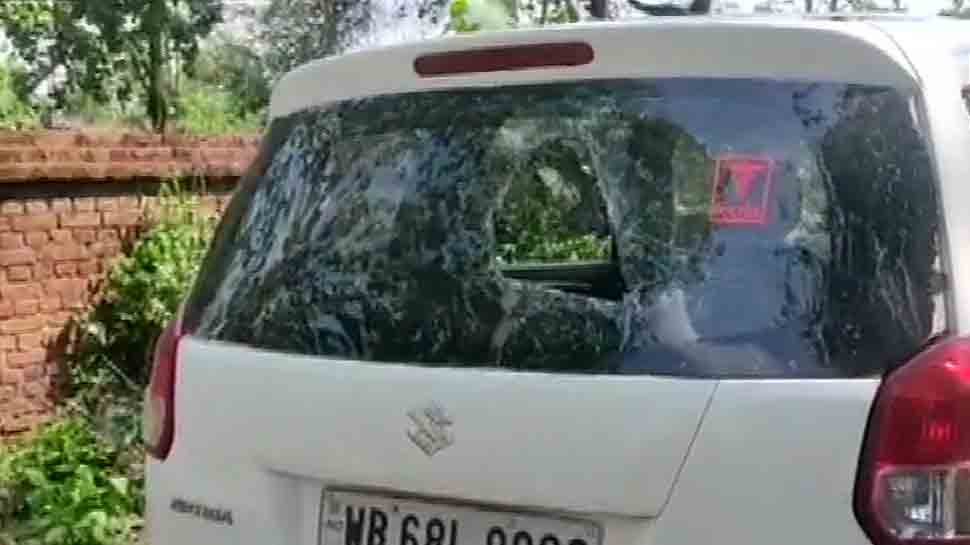 Goons attack BJP MP Subhas Sarkar&#039;s car with stones in Bankura, minister accuses Trinamool Congress