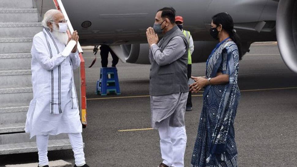 PM Narendra Modi arrives in Bhavnagar to review situation after Cyclone Tauktae batters Gujarat