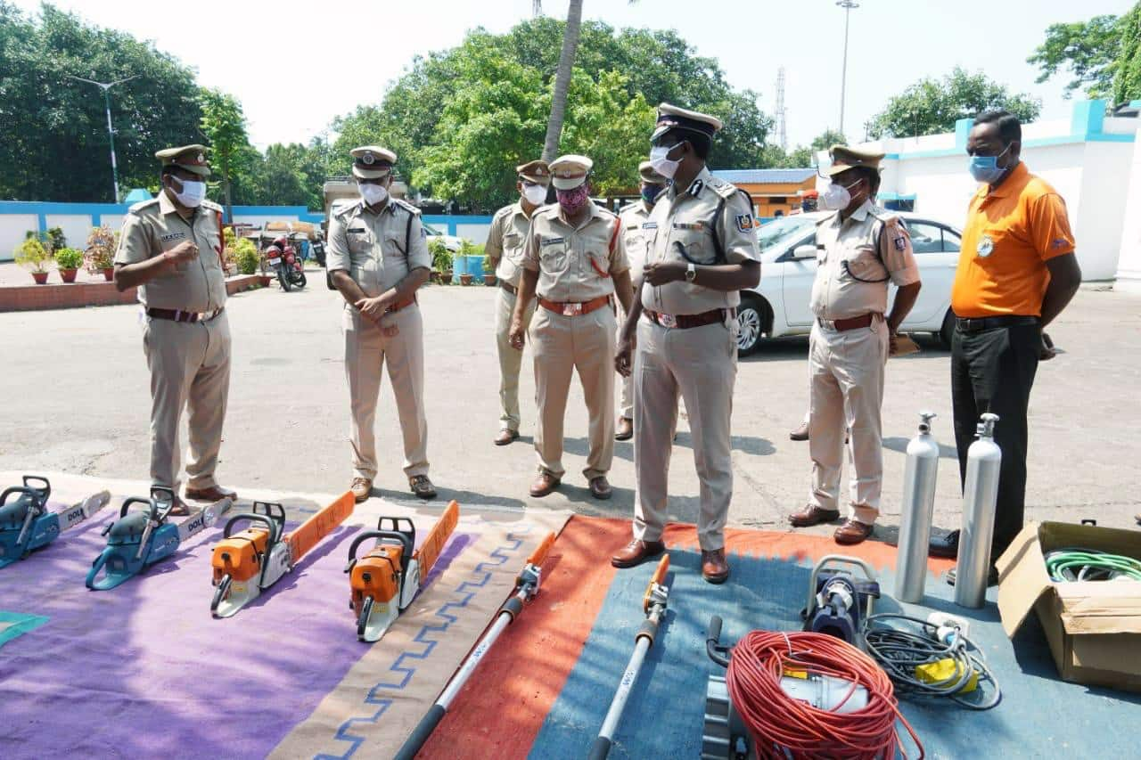 Police keep tools ready for rescue and relief efforts