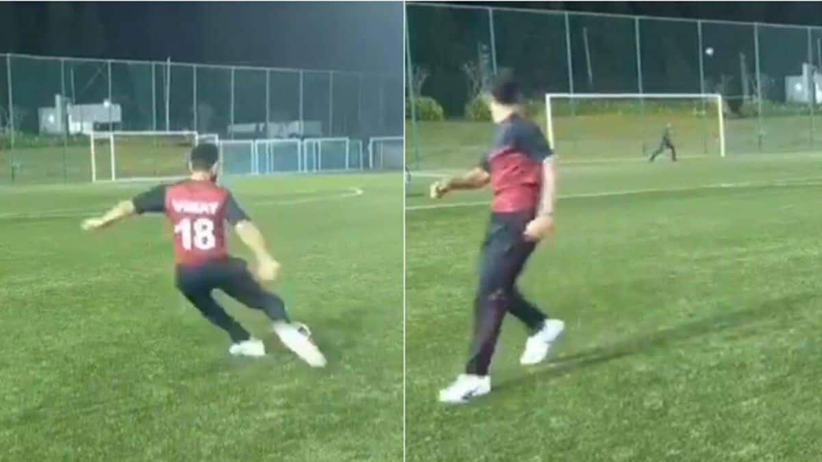 Team India skipper Virat Kohli ‘accidentally’ nails crossbar challenge, video goes viral - WATCH