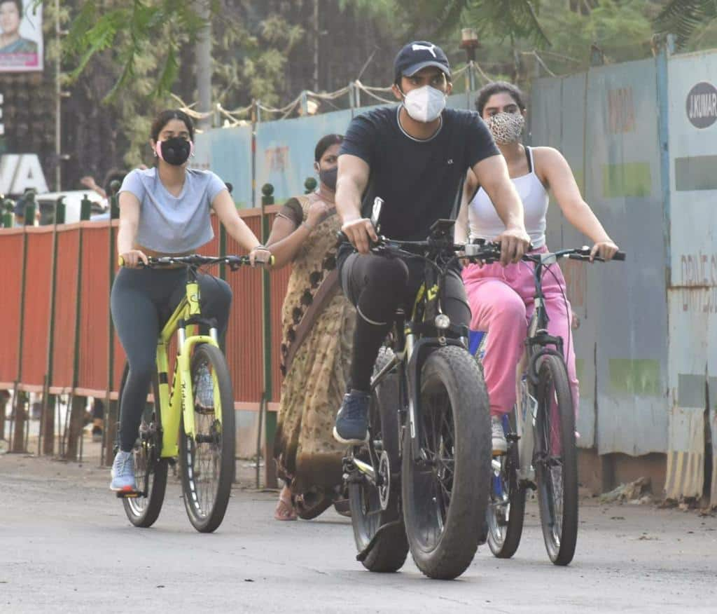 The sisters are often spotted cycling outside